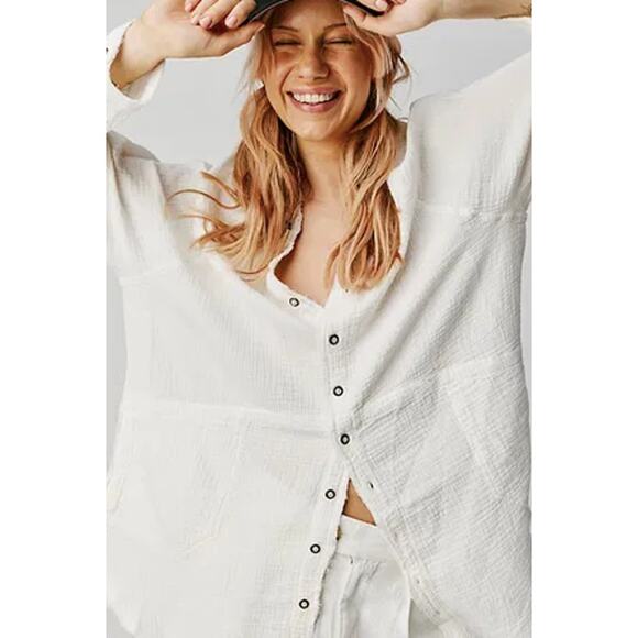 We The Free - Summer Daydream Button Down Shirt Size M - Picture 4 of 15